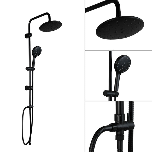 Douche Set Zwart Regendouche Met Mengkraan Handdouche FORS